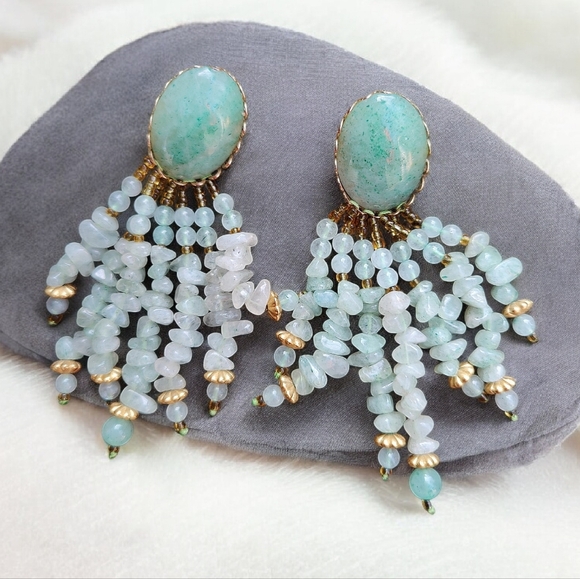 Vintage Jewelry - Vintage Jade Earrings